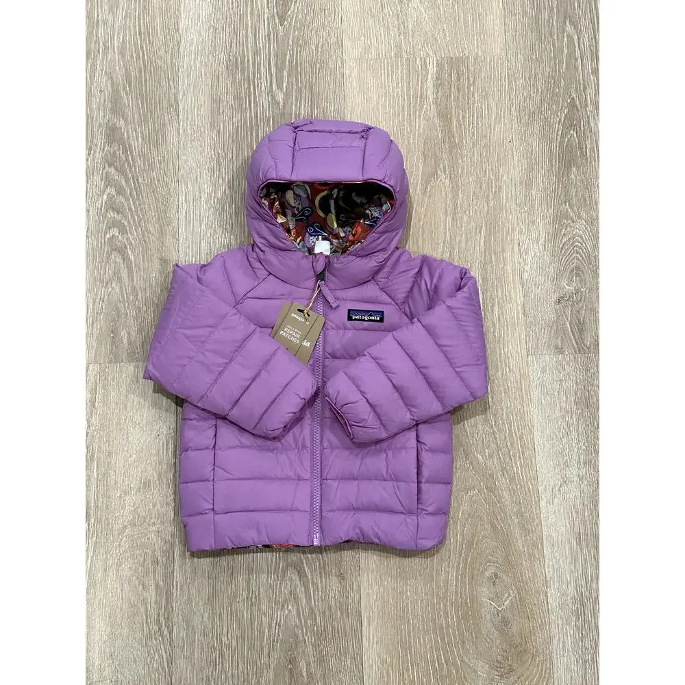 Patagonia Reversible Down Sweater Hoody, Kids Red River: Potters Red, 2T, NWT
